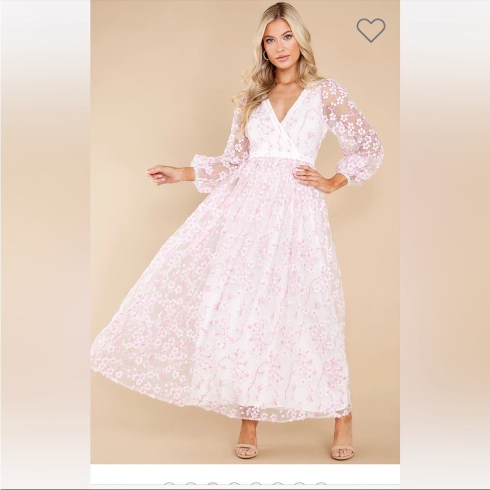 Reddress boutique pink and white maxi dress